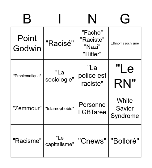 Le Bingo du gaucho loco Bingo Card