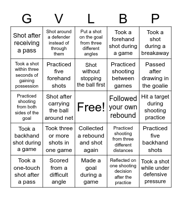 August Shooting Bingo Card