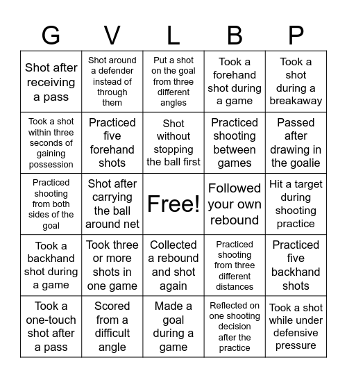 August Shooting Bingo Card