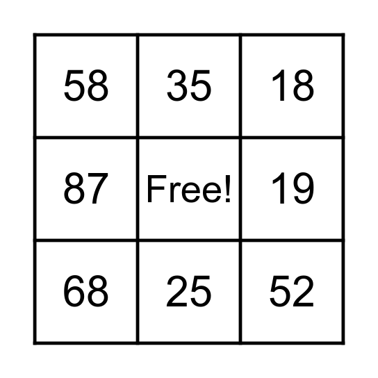 Thiago Bingo Card