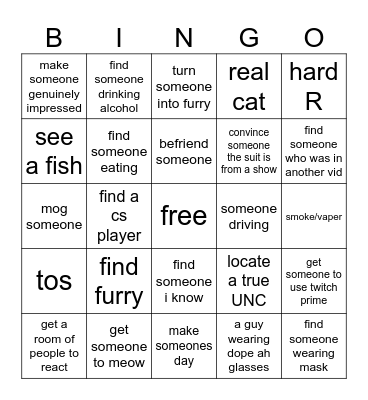 zyye bingo Card