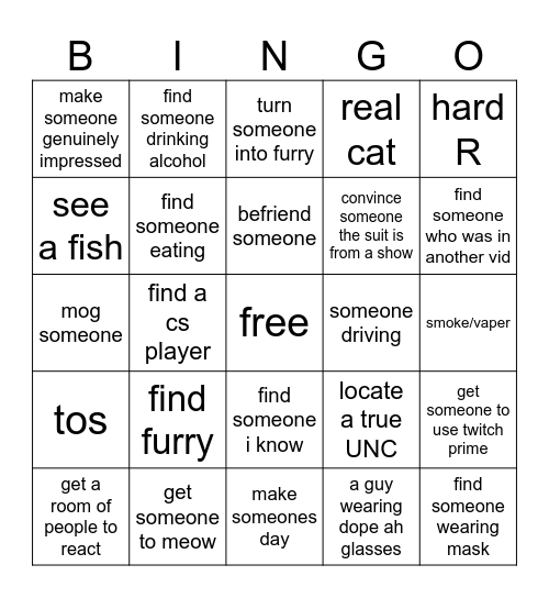 zyye bingo Card