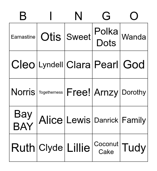 Cousins Cuttin Up Cookout Bingo Card