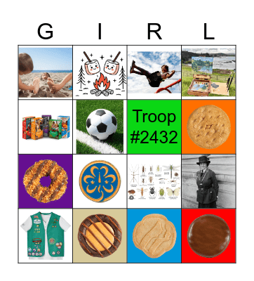 Girl Scouts Cookie Bingo Card
