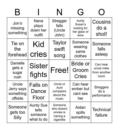 Jess & Stacie’s Bingo Card