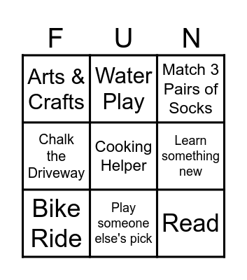 Summer Bingo Card