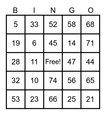 MEGLADON Bingo Card