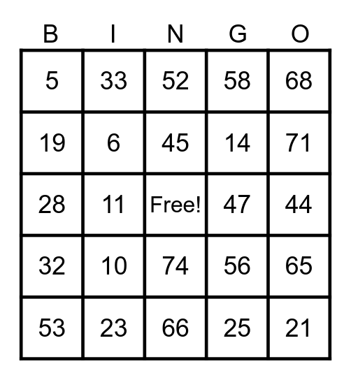 MEGLADON Bingo Card