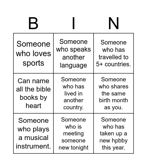 Bingo Card
