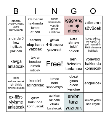 topragı engellemece Bingo Card