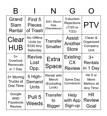 ESS Bingo Card