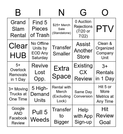 ESS Bingo Card