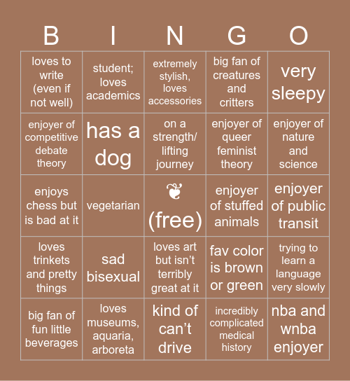 lex bingo Card