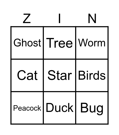Mommy Zingo Board Bingo Card