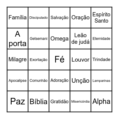 BINGO DO MANTO Bingo Card