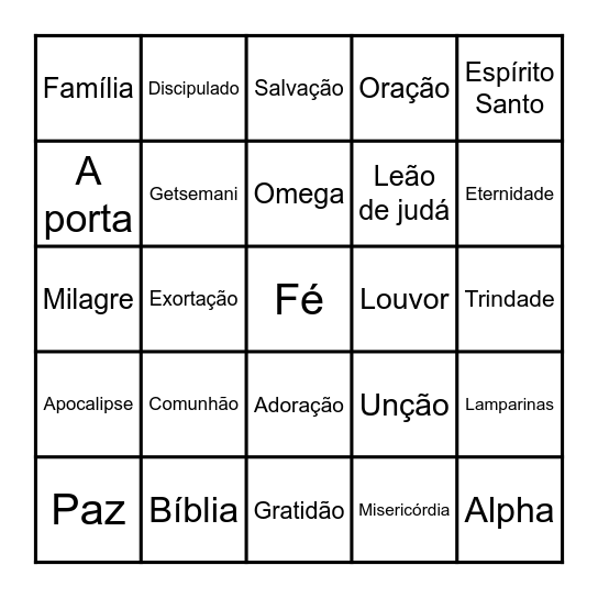 BINGO DO MANTO Bingo Card