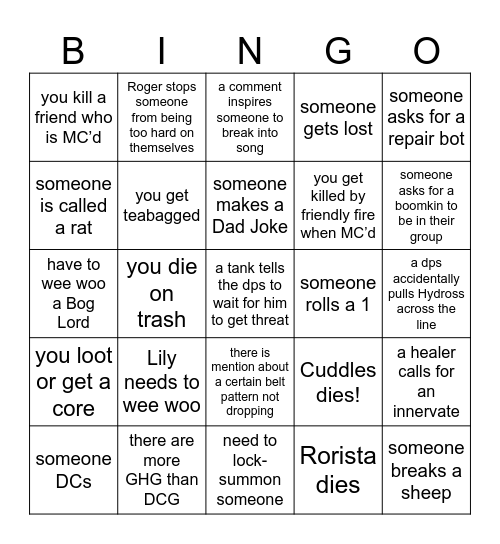 Going Ahead SSC Bingo Card