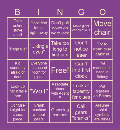 Inventor's 13185 Bingo Card