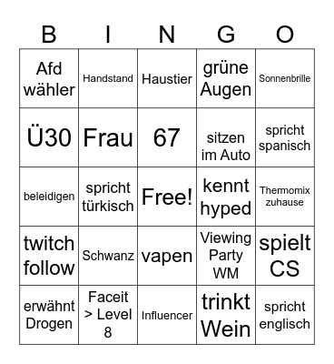 OmeTv WM Bingo Card