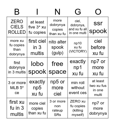SUMMER 9 Bingo Card