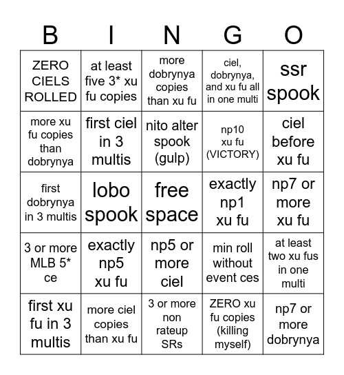 SUMMER 9 Bingo Card