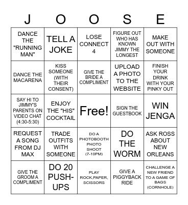 JOOSE 2026 Bingo Card