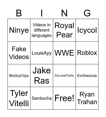 YouTube Shorts #3 Bingo Card