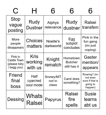 Chapter 6 bingo Card