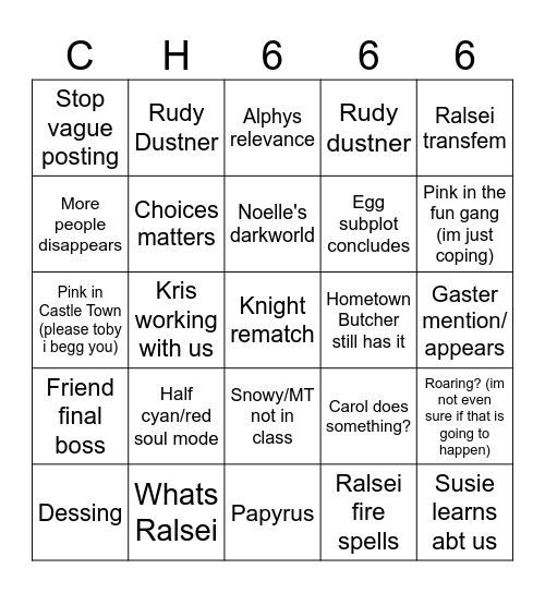 Chapter 6 bingo Card