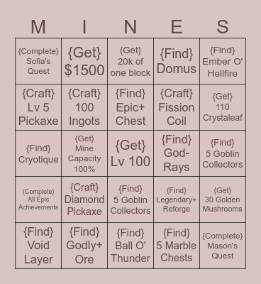 [Easy] Gilrock Duel Bingo Card