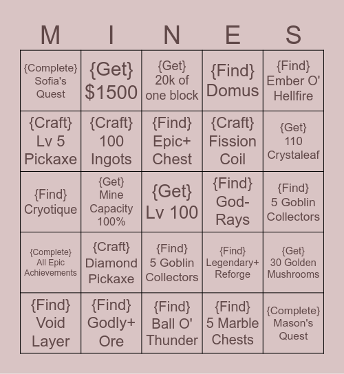 [Easy] Gilrock Duel Bingo Card
