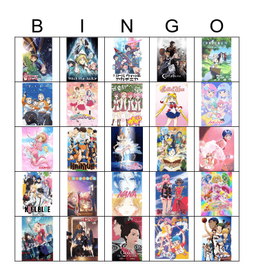 Animes Bingo Card