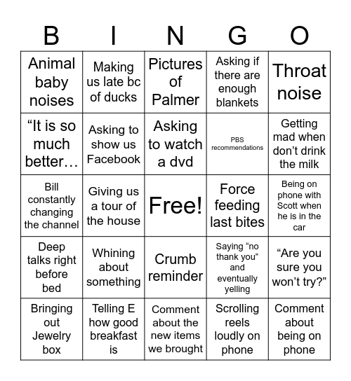 Gamma bingo Card
