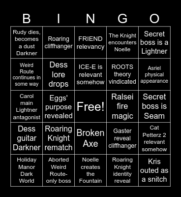 DELTARUNE CHAPTER 6 Bingo Card