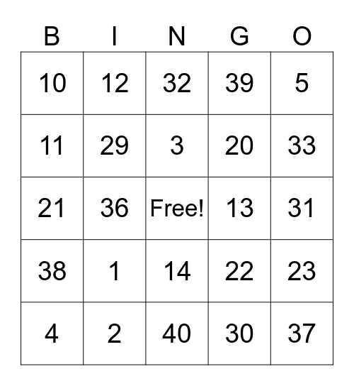 OSH BINGO Card