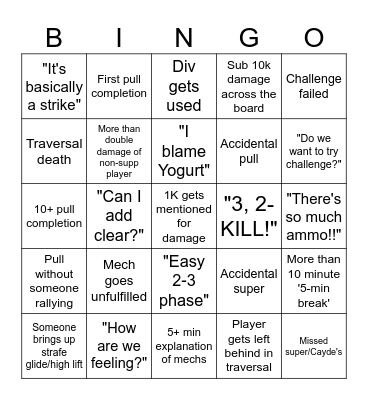 D2 RaD Bingo Card