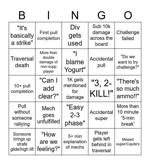 D2 RaD Bingo Card