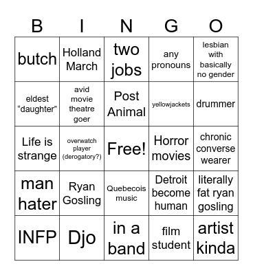 dykelandgrace bingo Card