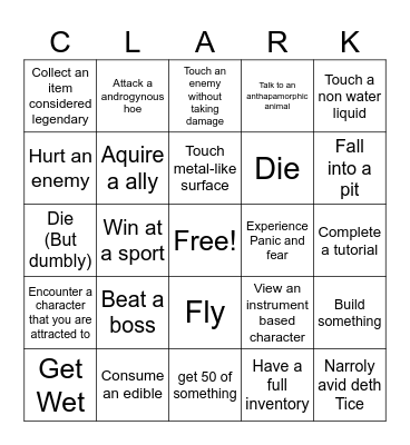 Chaos Bingo Card