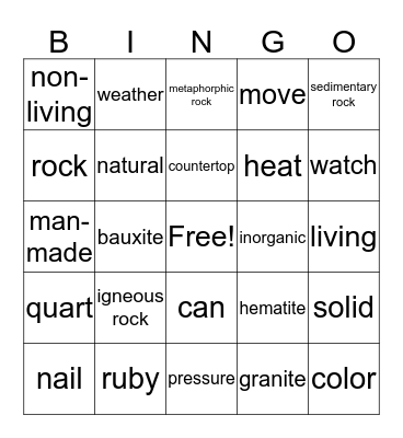 Science Trivia Bingo Card
