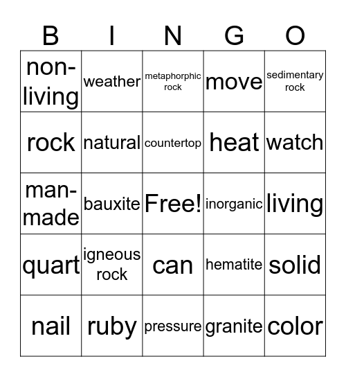 Science Trivia Bingo Card