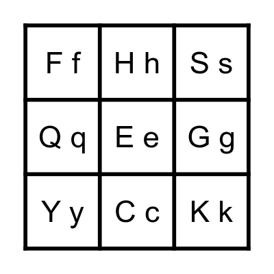 ABC BINGO Card
