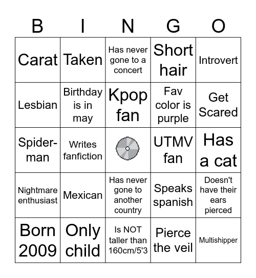 Alex's Bingo Card