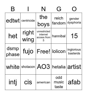 gay nazis bingo Card