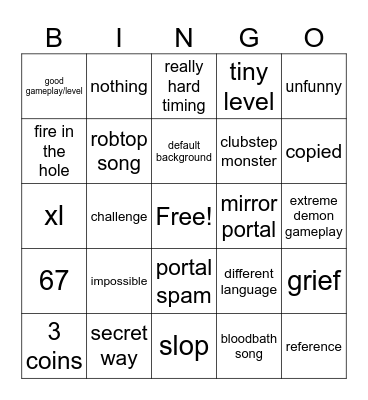 recent tab bingo Card