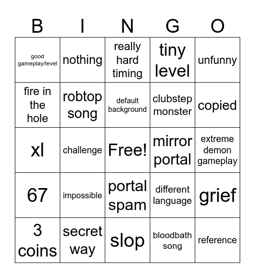 recent tab bingo Card