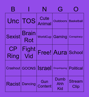Tiktok DoomScroll Bingo Card