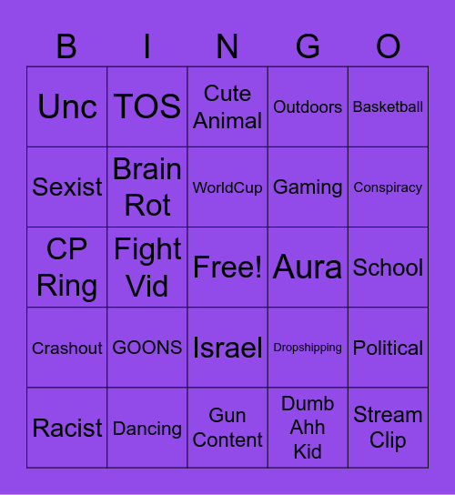 Tiktok DoomScroll Bingo Card