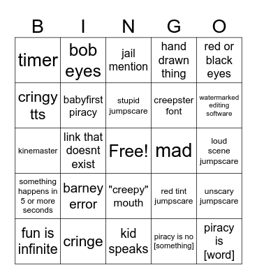 Anti Piracy Bingo Card