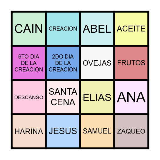 EXAMEN BIBLICO Bingo Card